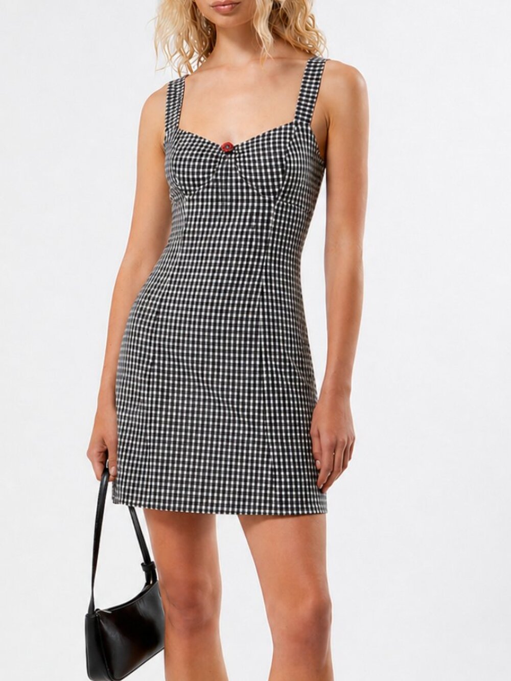 Full Tilt Black White Gingham Mini Dress XL NWT Summer Sundress Checkered